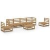 vidaXL Set Salotto da Giardino 7pz Marrone Ambra Legno Massello Pino