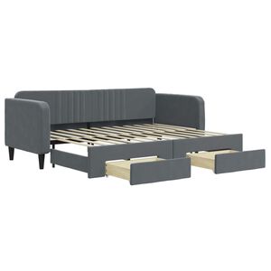 vidaXL Divano Letto Estraibile Cassetti Grigio Scuro 80x200cm Velluto