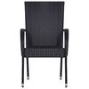 vidaXL Set Mobili da Pranzo per Giardino 7 pz Nero