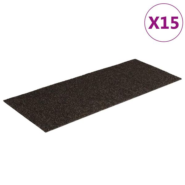 vidaXL Tappetini per scale autoadesivi 15 pz 60x25 cm marrone scuro rettangolari