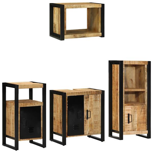 vidaXL Set di mobili per il bagno 4 pcs Legno di mango massello
