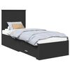 vidaXL Struttura del letto con cassetto Nero e Argento 70 x 190 cm
