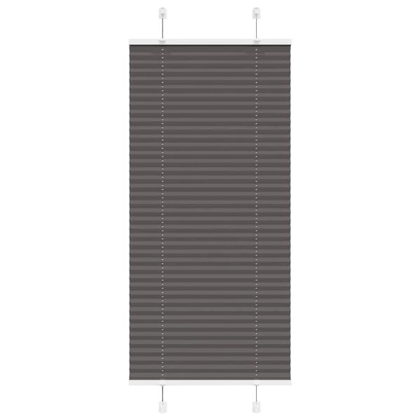 vidaXL Tenda Plissettata Nera 65x150 cm Larghezza Tessuto 64,4 cm