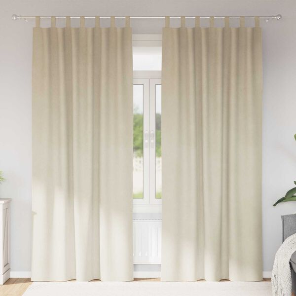 vidaXL Tende oscuranti 2 pcs Crema 140 x 225 cm Velluto