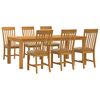 vidaXL Set da pranzo 7 pz Beige Legno di Quercia Massello