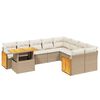 vidaXL Set Divano da Giardino 10 pz con Cuscini Beige in Polyrattan