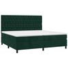 vidaXL Letto a Molle con Materasso e LED Verde Scuro 200x200cm Velluto
