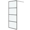 vidaXL Parete Doccia Walk in Nera 80x195 cm Vetro Smerigliato ESG