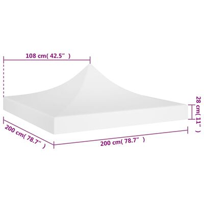 vidaXL Tetto per Tendone per Feste 2x2 m Bianco 270 g/m²