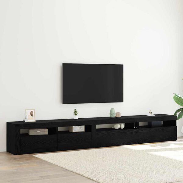 vidaXL Set mobile TV 3 pcs Rovere Nero 270 x 35 x 40 cm
