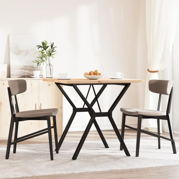 vidaXL Tavolo da Pranzo Telaio a Y 80x80x75,5 cm Legno Pino e Acciaio
