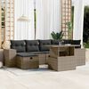 vidaXL Set Divani da Giardino 7 pz con Cuscini Grigio in Polyrattan