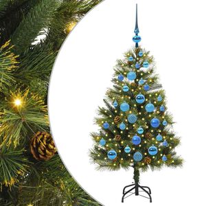 vidaXL Albero di Natale artificiale pieghevole con coni Verde 120 cm