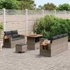 vidaXL Set Divano da Giardino con cuscino 10 pcs Grigio polyrattan