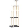 vidaXL Albero per Gatti con Tiragraffi in Sisal Grigio Scuro 183 cm