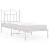 vidaXL Giroletto con Testiera Metallo Bianco 90x190 cm
