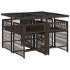 vidaXL Set da Pranzo da Giardino 5pz con Cuscini in Polyrattan Marrone