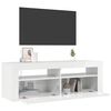 vidaXL Mobile Porta TV con Luci LED Bianco Lucido 120x35x40 cm