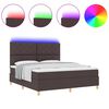vidaXL Letto a Sorgente LED Marrone Scuro 180 x 200 cm Tessuto