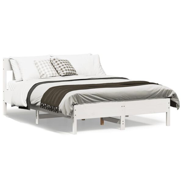 vidaXL Letto senza Materasso Bianco 140x190 cm Legno Massello di Pino
