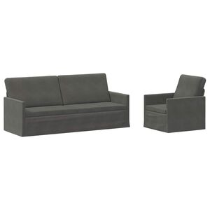 vidaXL Set di divani 2 pcs Grigio Scuro Tessuto in Cords