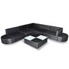 vidaXL Set Mobili da Giardino con Cuscini 8 pz in Polyrattan Nero