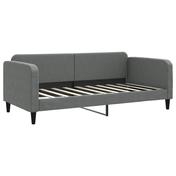 vidaXL Letto da Giorno Grigio Scuro 90x190 cm in Tessuto