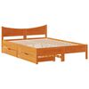 vidaXL Giroletto Cassetti Marrone Cera 135x190 cm Legno Massello Pino