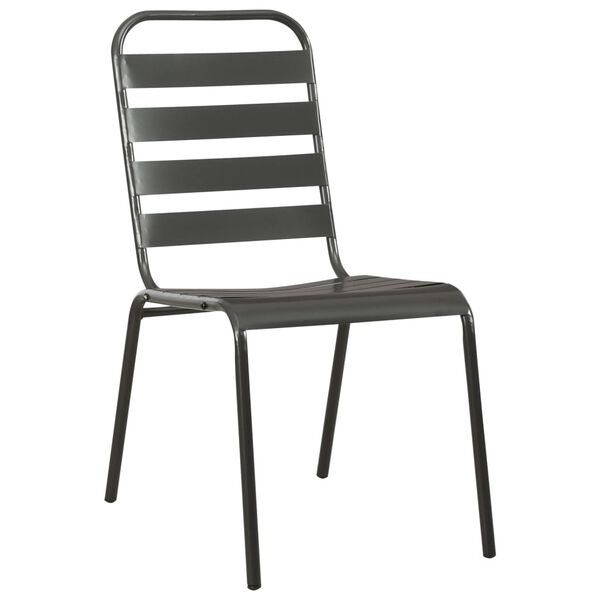 vidaXL Set da Pranzo da Giardino 9 pz in Acciaio Grigio Scuro