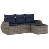 vidaXL Set Divani da Giardino 4 pz con Cuscini Grigio in Polyrattan