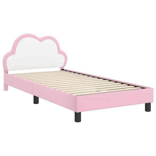 vidaXL Struttura letto bambini con testata Rosa 80 x 200 cm PU