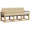 vidaXL Set di divani da esterno 3 pz Bianco e Beige