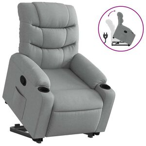 vidaXL Poltrona Alzapersona Reclinabile Grigio Chiaro in Tessuto