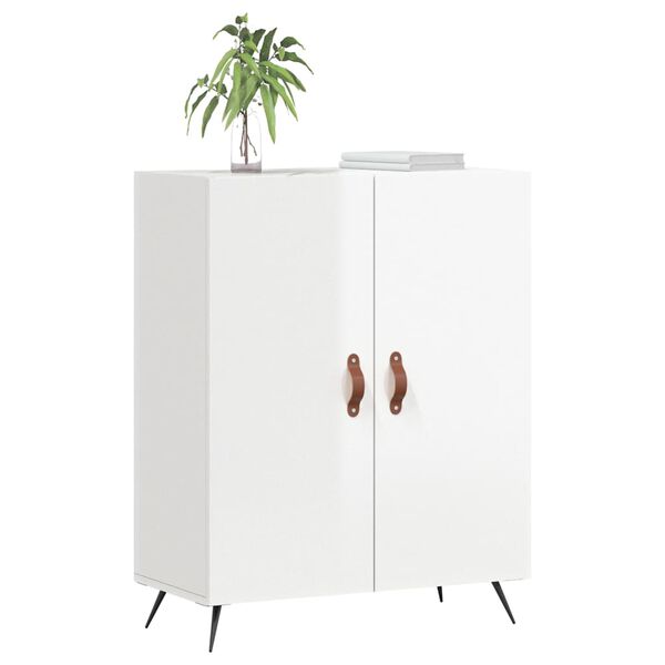 vidaXL Credenza 69,5x34x90 cm in Legno Multistrato Bianco Lucido