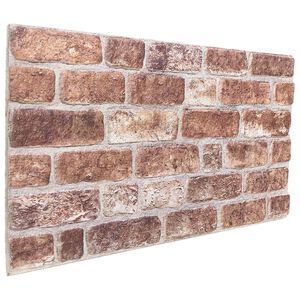 vidaXL Pannelli da parete 10 pz 100 x 50 cm Marrone Schiuma EPS
