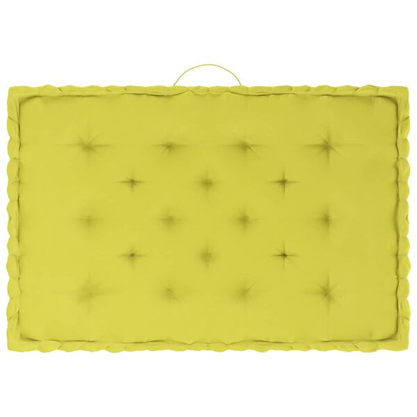 vidaXL Cuscini per Pallet e Pavimento 4 pz Verde Mela in Cotone