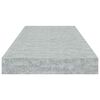 vidaXL Scaffali a Parete 4 pz Grigio Cemento 60x23,5x3,8 cm in MDF
