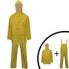 vidaXL Impermeabile Verde resistente a 2 pezzi con cappuccio Giallo XL