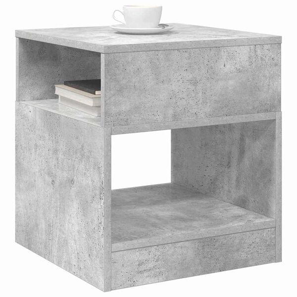 vidaXL Tavolino Grigio cemento 40,5 x 40 x 45 cm Legno multistrato