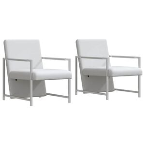 vidaXL Poltrone 2 pz con Telaio Cromato Bianche in Similpelle