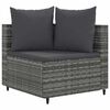 vidaXL Set Divano da Giardino 10 pz con Cuscini Grigio in Polyrattan