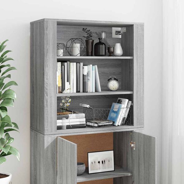 vidaXL Credenza Grigio Sonoma in Legno Multistrato