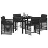 vidaXL Set da Pranzo per Giardino 5 pcs Nero polyrattan