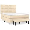 vidaXL Giroletto a Molle con Materasso Crema 140x19 cm in Tessuto