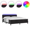 vidaXL Letto a Sorgente LED con materasso Nero 180 x 200 cm Velluto