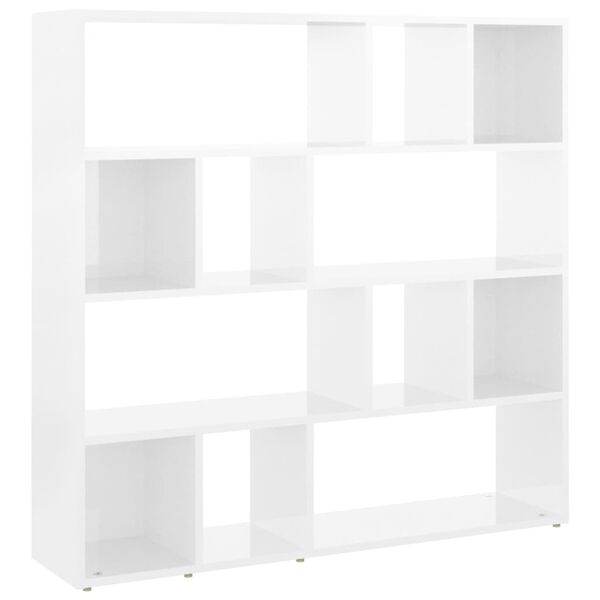 vidaXL Libreria/Divisorio Bianco Lucido 105x24x102 cm