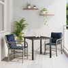 vidaXL Set da Pranzo per Giardino 3 pcs Grigio e Nero Rattan