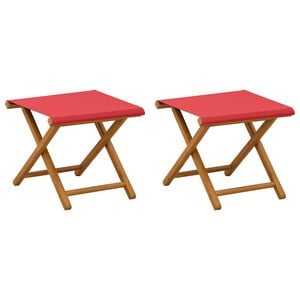 vidaXL Lettino 2 pcs Legno di Eucalipto Massello Rosso