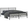 vidaXL Giroletto con Testiera e Pediera Metallo Nero 183x213 cm
