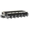 vidaXL Set da Pranzo da Giardino 17 pz con Cuscini Nero in Polyrattan